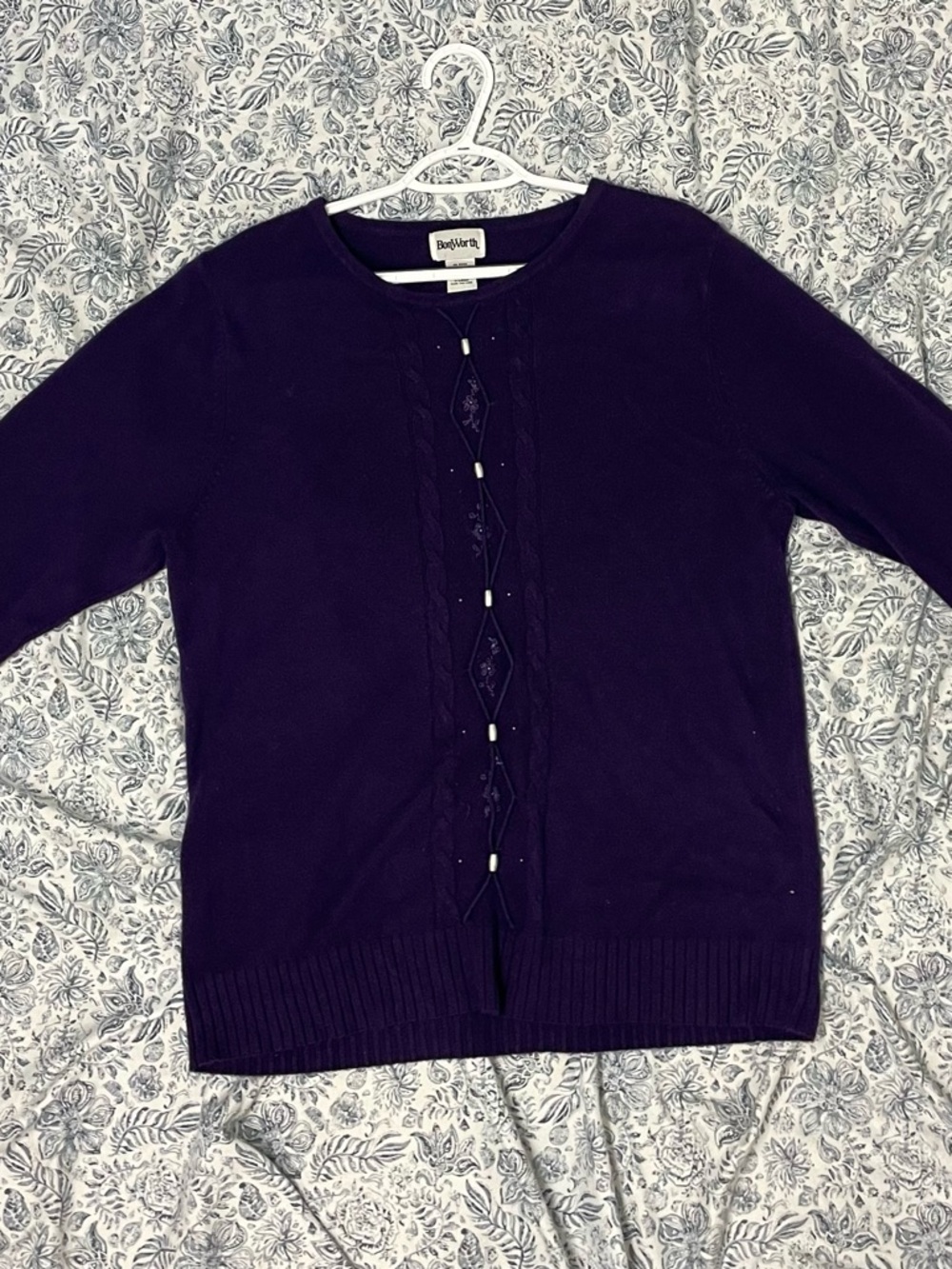 Women's Purple Crewneck Sweater bon worth size XL